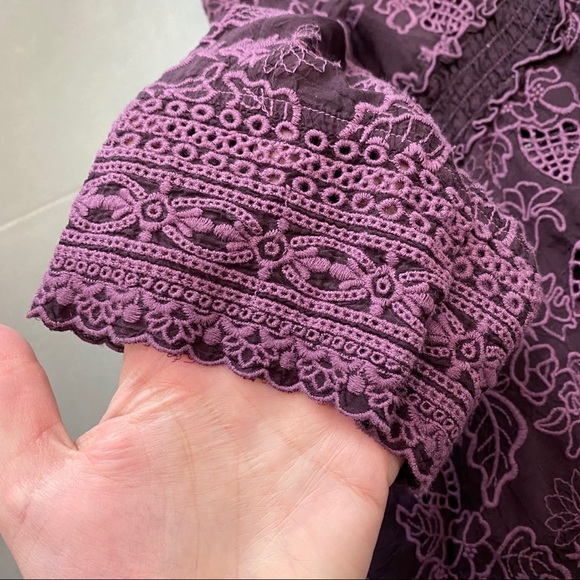 Johnny Was Vintage Cupro Eyelet Lace Mini Dress - Picture 5 of 8